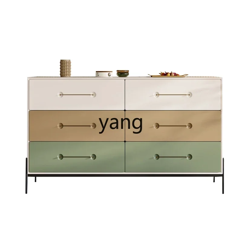 Yhl Simple Bedroom Chest of Drawers Solid Wood Living Room Three-Bucket Cabinet Creative Storage Side Cabinet