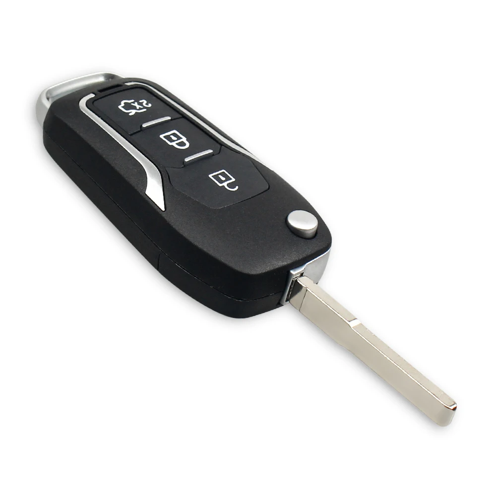 KEYYOU custodia portachiavi pieghevole per auto modificata per Ford Focus 3 Fiesta connect mondeo c max 2013 3 pulsanti Smart Key