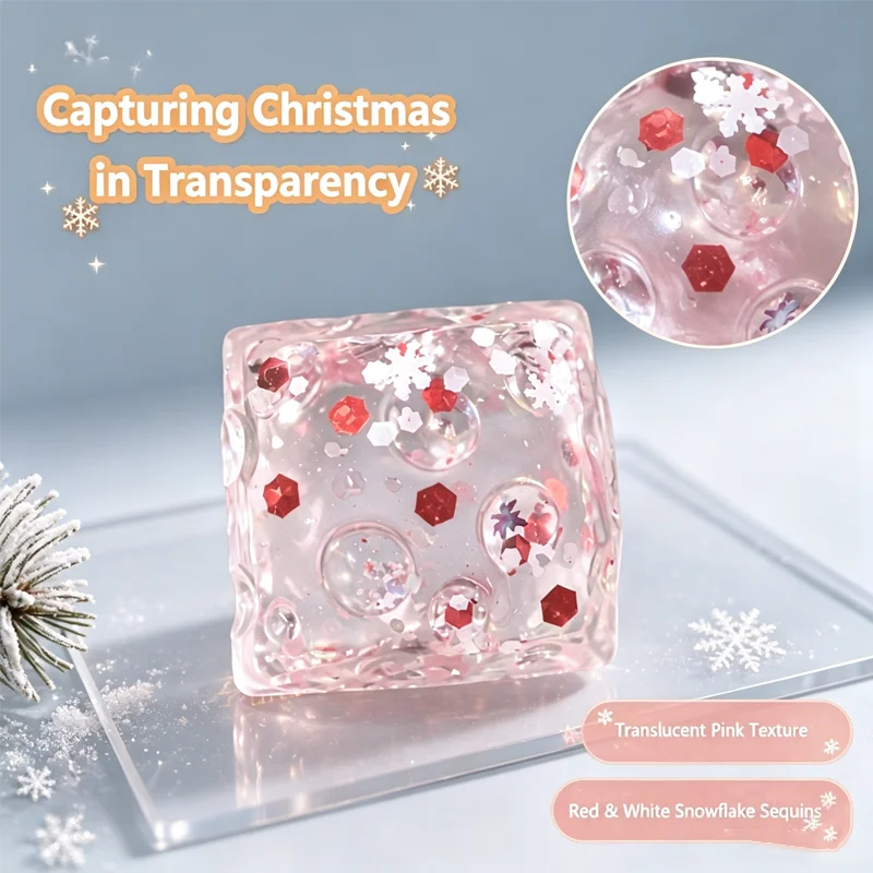 Crystal Slime Cube Squeeze Ice Cube Squishy Transparent Soft Ice Cube Fidget Square Colorful Sensory Fidget Adults Use