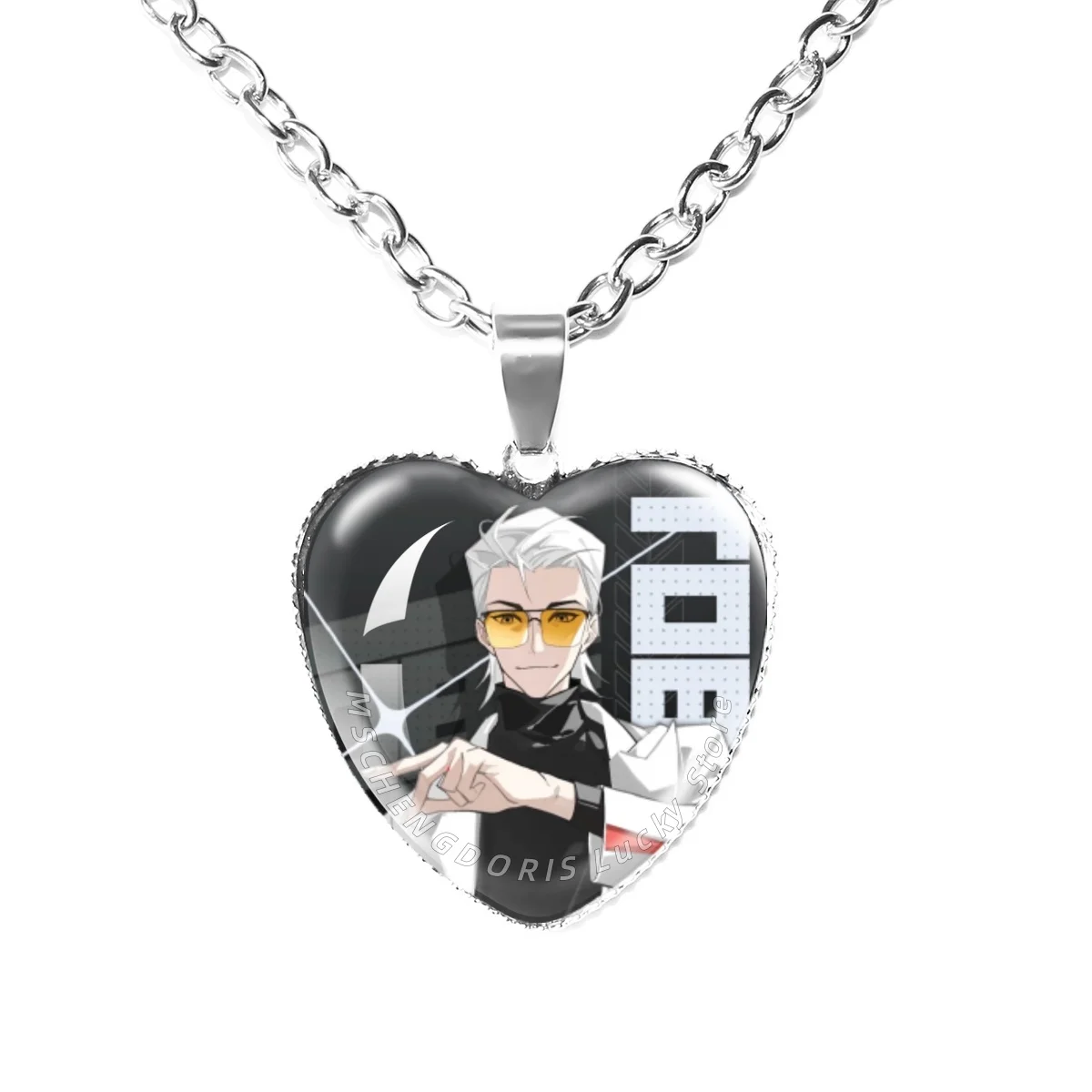 Anime To Be Hero X Queen Necklace DRAGON BOY GHOSTBLADE Glass Cabochon Heart-Shape Pendant Necklace Charm Jewelry Gift MS043