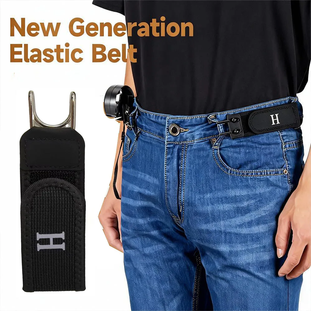 Elastischer Taillengürtel, verstellbarer Metallhaken, Stretch-Jeansgürtel, unsichtbarer Taillenstraffungsgürtel für Damen und Herren, Hosenzubehör – Detail 7