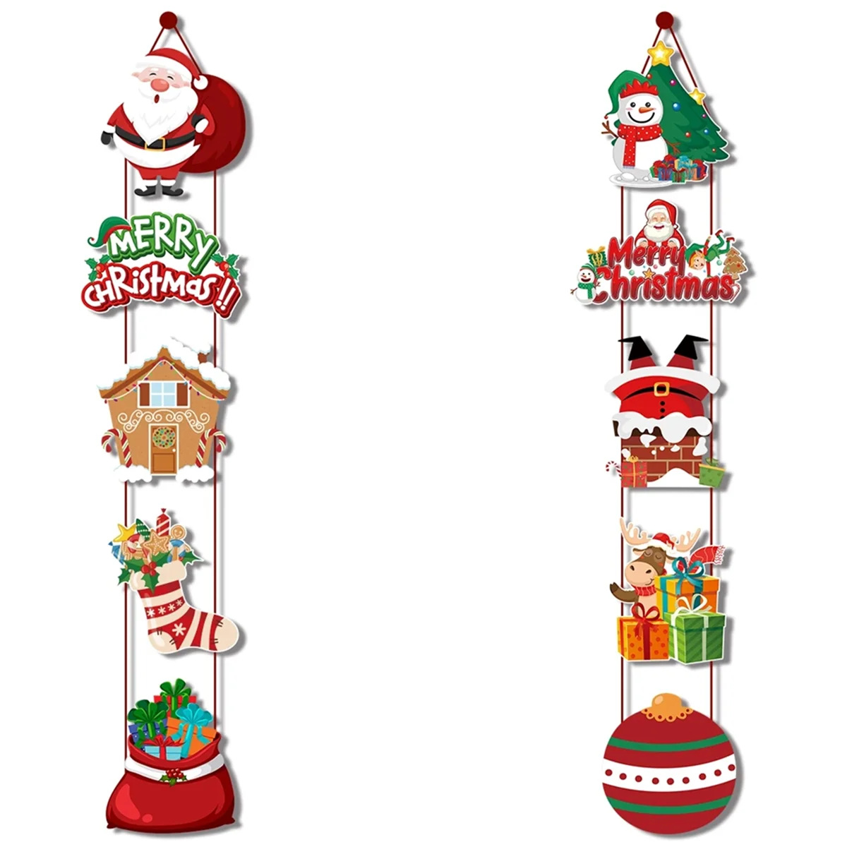 

Merry Christmas Hanging Door Banner Santa Couplet Christmas Decorations for Home Xmas