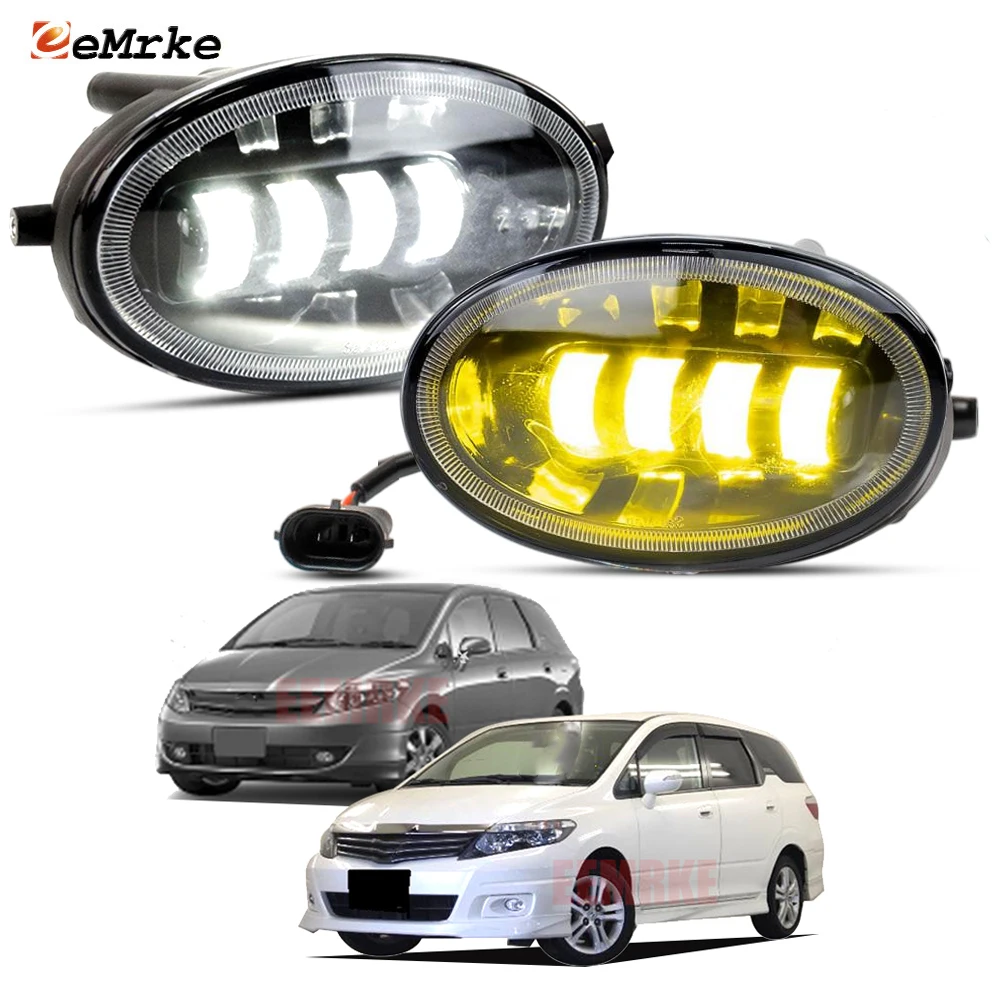 LED PTF Front Fog Lights Oval Type H11 DRL White Yellow 40W for Honda Airwave GJ 2005 2006 2007 2008 2009 2010 Car Fog Lamp