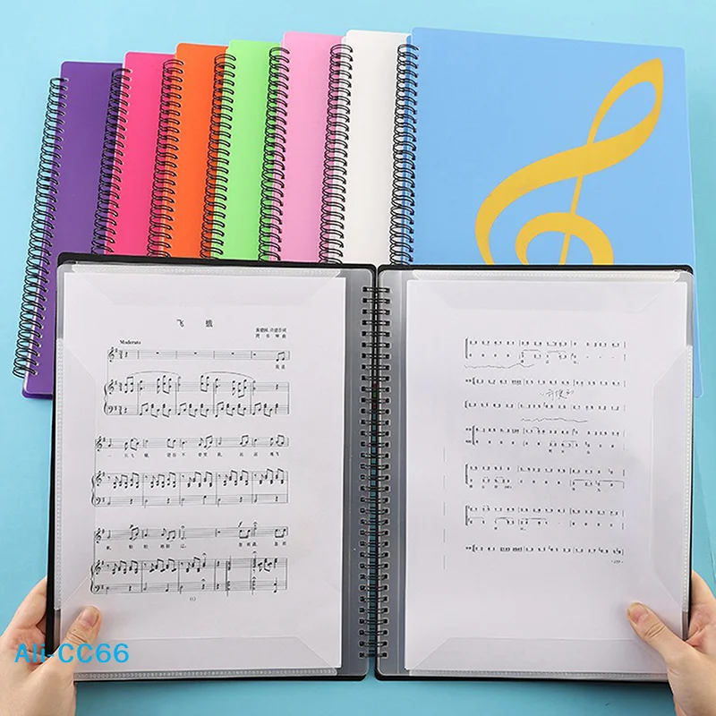 【C】Flexible 20 Pages Piano Music Score Folder A4 Music Book Clip Sheet Note Folder Piano Paper Sheets Music Binder For Practice