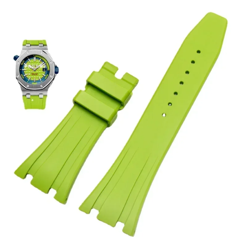 Men Silicone Watchband for AP Royal Oak 15400 15703 Aibiap Watch Offshore Sport Waterproof Sweat-Proof  Racing  28mm Watchstrap