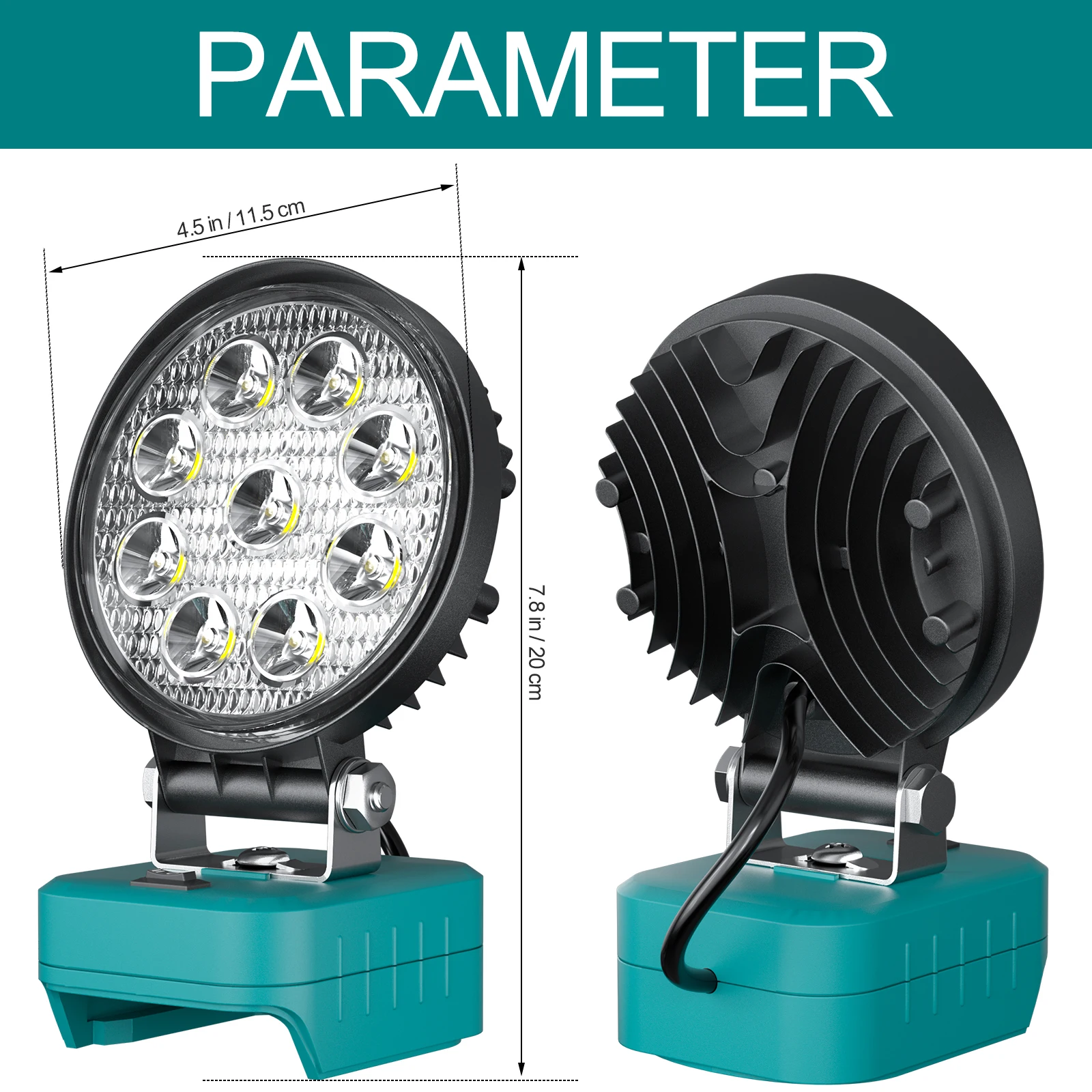 LED Work Light Flashlight For Makita/Dewalt/Milwaukee/Bosch 18V Battery Cordless Flashlight Light Emergency Light Portable Lamp
