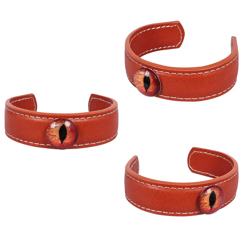 Halloween Cosplay Cowhide Bracelet Black brown Khaki Roleplay Hallowma Party Carnival Role Play Prop Outfits Accessories Costume