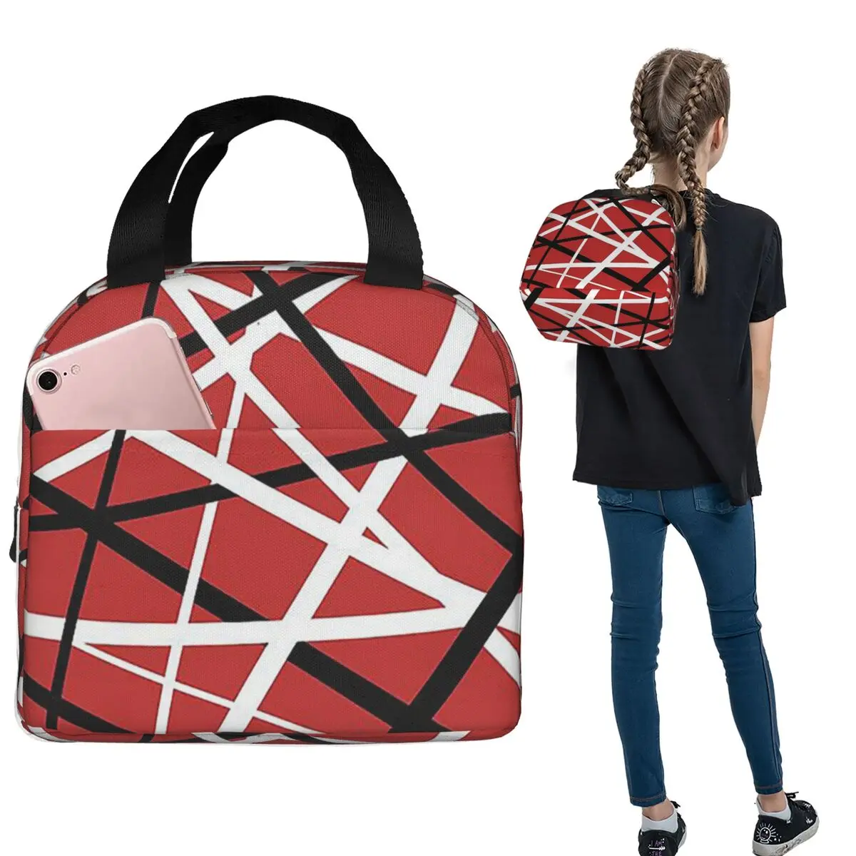 

Nice One Van Halen Insulated Lunch Bag for Women Children Portable Food Boxes Thermal Lunch Box Tote