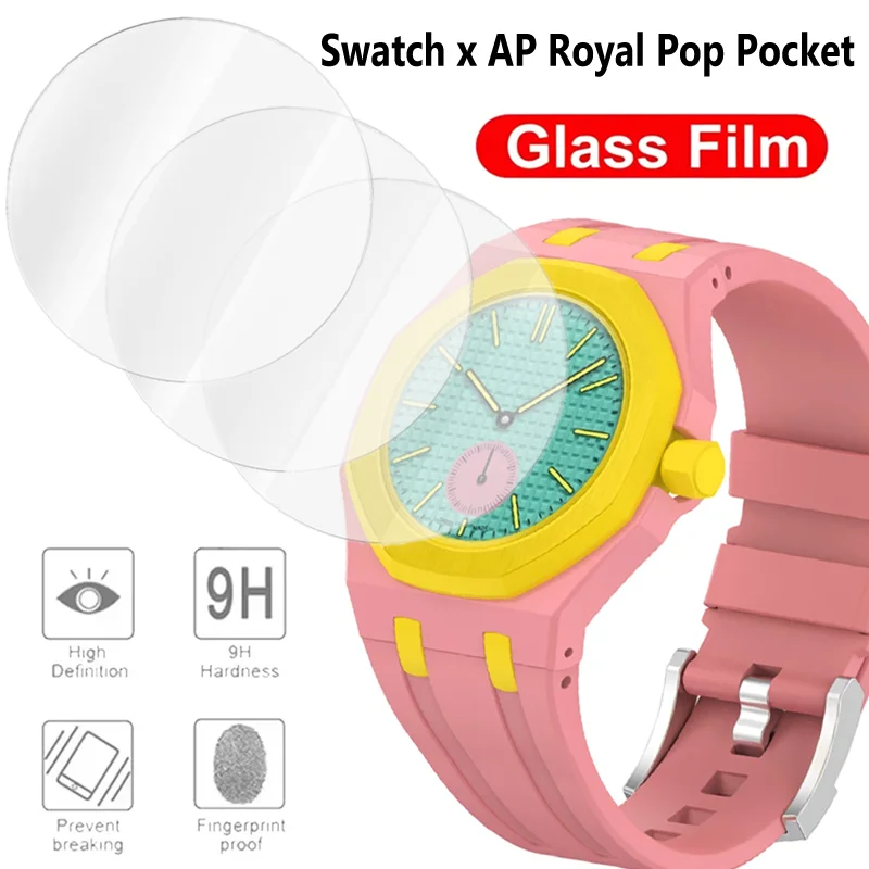 Tempered Glass Film For Swatch x AP Royal Pop Pocket Screen Dust-proof Protective Film Royal Pop Scratch-proof Protective Cover