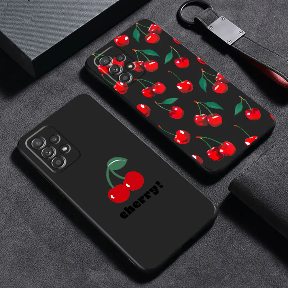 Fruits Pink Cherry Case for Samsung Galaxy A34 A33 A72 A12 A14 A53 A23 A24 A42 A32 A22 A54 A13 A73 A11 A21s A52 Cover