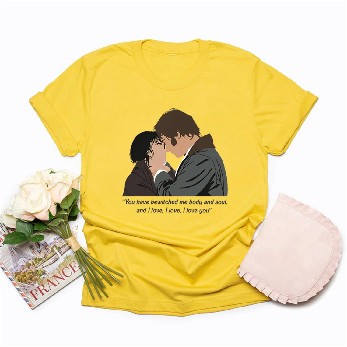 เสื้อยืดความภาคภูมิใจและความอคติ เสื้อยืดเจน ออสเตน เสื้อยืดมิสเตอร์ดาร์ซี่ เสื้อยืดแขนสั้นผู้หญิง เสื้อยืดคุณทำให้ฉันหลงใหลในร่างกายและจิตวิญญาณของฉัน