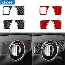 For Mercedes-Benz CLA C117 2014-2018 GLA X156 2015-2019 Carbon Fiber Car Accessories Sticker Dim Light Knob Button Cover Trim