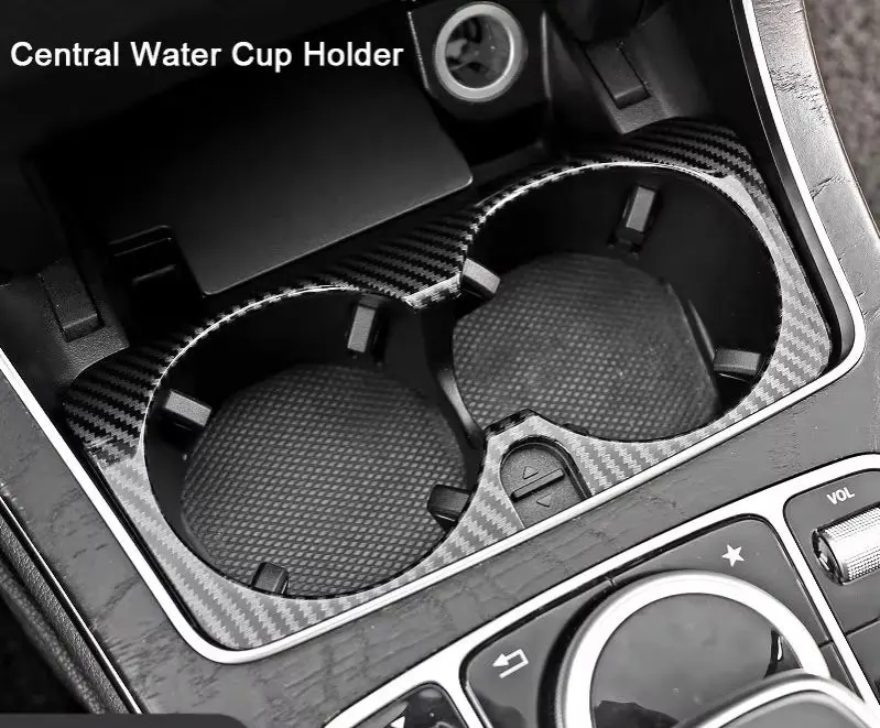 

For Mercedes Benz C Class GLC E Class W205 W213 X253 2015 2016 2017 2018 2019 2020 2021, Car Center Water Cup Holder Panel Frame
