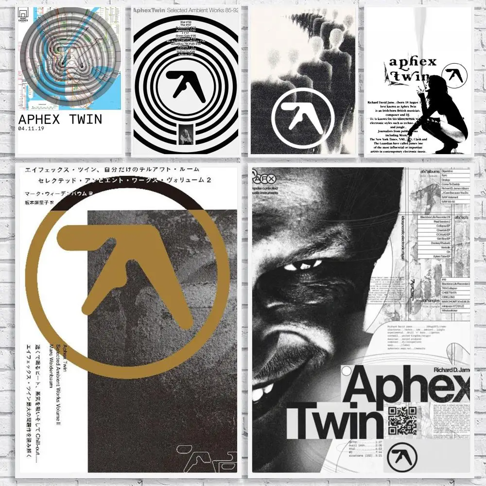 Aphex T-Twin DJ Retro Print Painting Calligraphy High-Quality Canvas Wall Mural Crease-Free For Living Room Bedroom Interiors