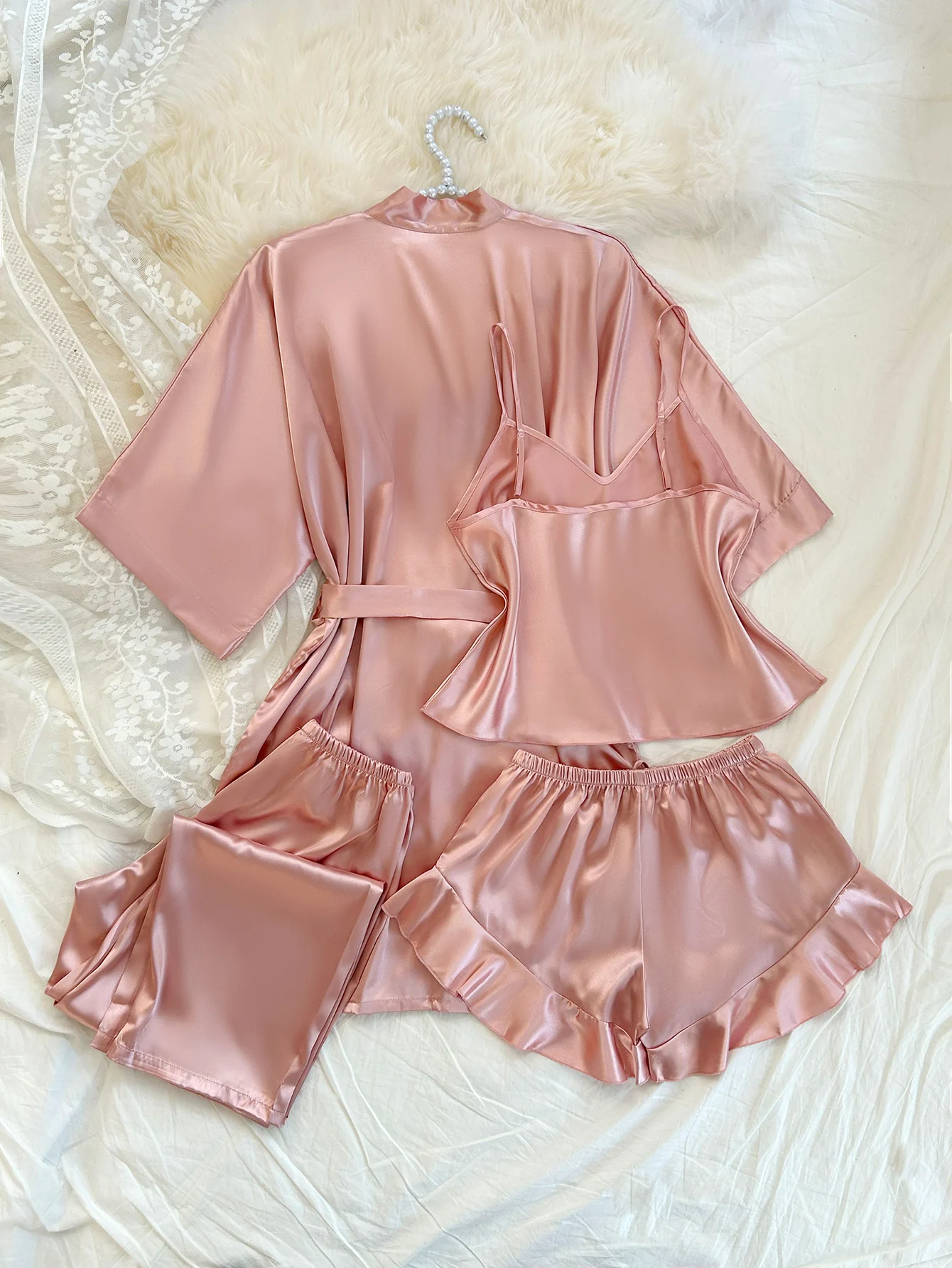 Women's Daily Multi Piece Pajama Set Exquisite Design Loungewear Set Comfortable Homewear for Multi Scenes