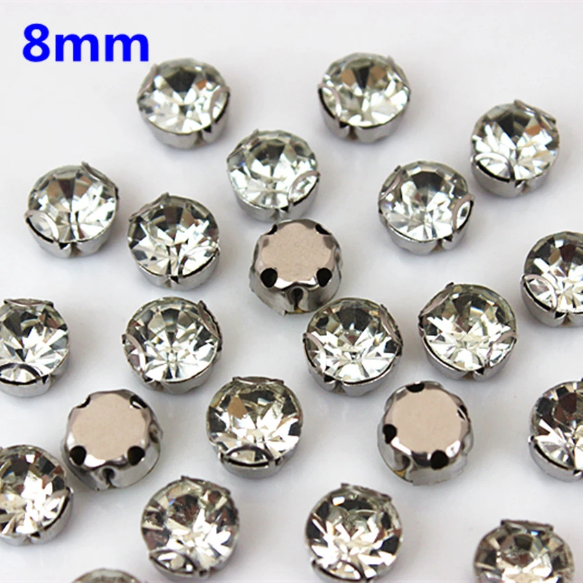 Micui 30pcs Mixed Shape Crystal Glass Stainless Steel Claw Rhinestone Clothing Applique Stones Flat Back Sew on For Dress MC149