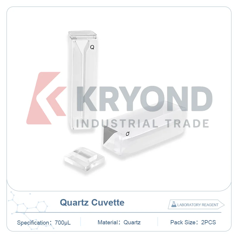 Quartz Cuvette 700μL 2mm Slit Absorption UV VIS Spectrophotometer Research Use Application Series Optical Analysis Accessory Set