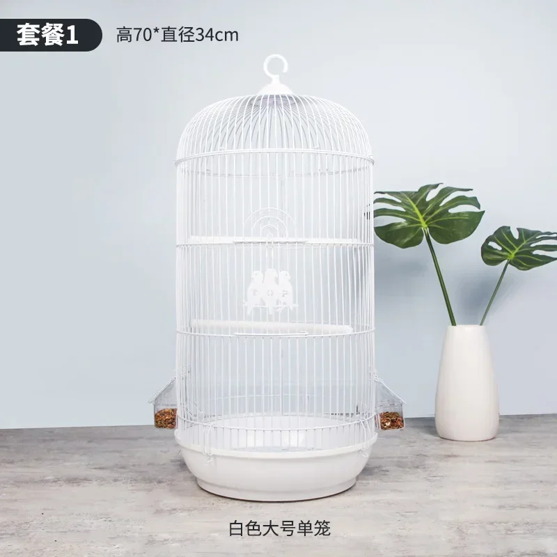 roundness birdcage The parrot cage large size luxury villa white  cockatiel  peony myna mannikin Pearl bird birdie cage