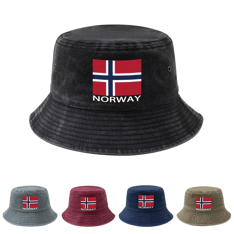 Football Event 2026 Printed Norwegian Flag Bucket Hat, a Unisex Fashionable and Versatile Printed NORWAY Bucket Hat, Lightweight