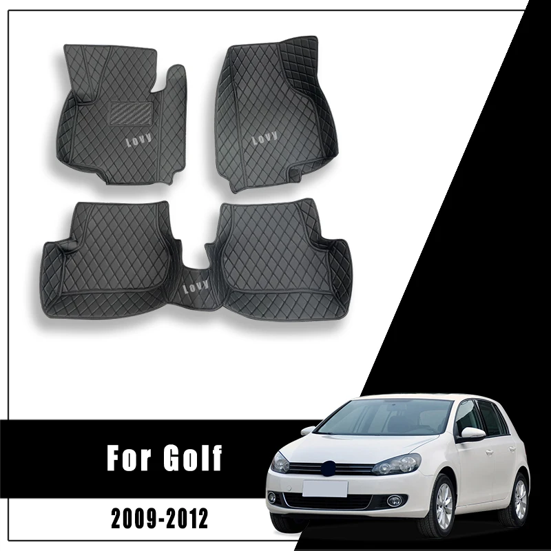 

Car Floor Mat Trunk Mat For Volkswagen vw Golf 6 2009 2010 2011 2012 Leather Trunk Carpet Auto Interior Accessories