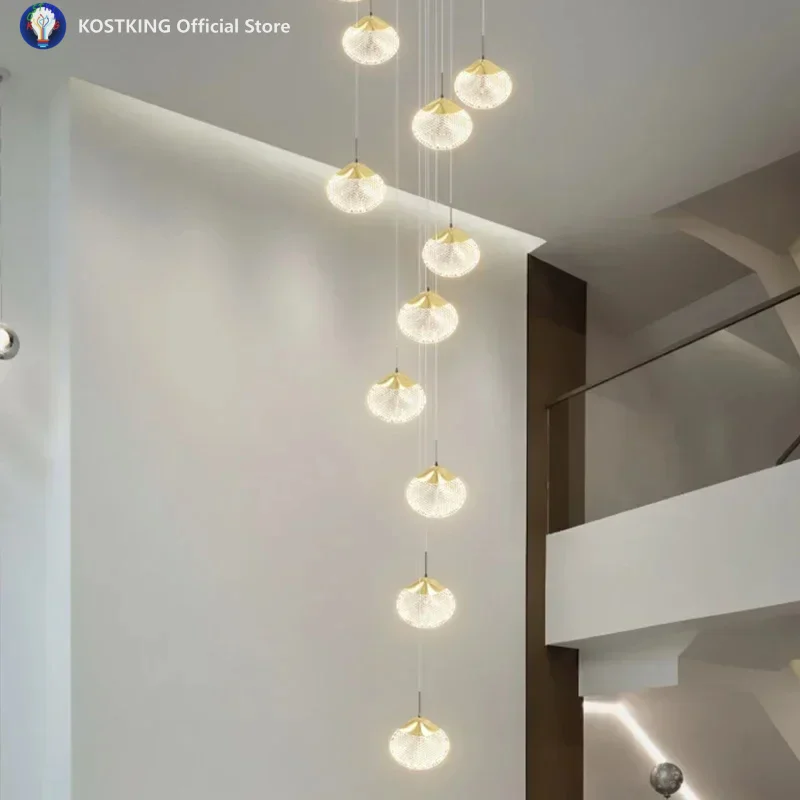 Exquisite And Elegant Living Room Dining Room LED Pendant Light Romantic Hotel Villa Staircase Chandelier
