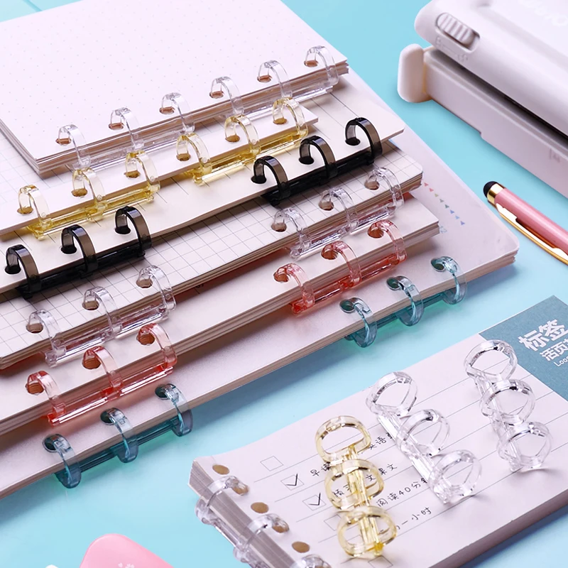 

10pcs Plastic Loose Leaf Book Binder Rings Album Scrapbook Clips Craft Photo Album 3-hole Binder Stationery Office Supply