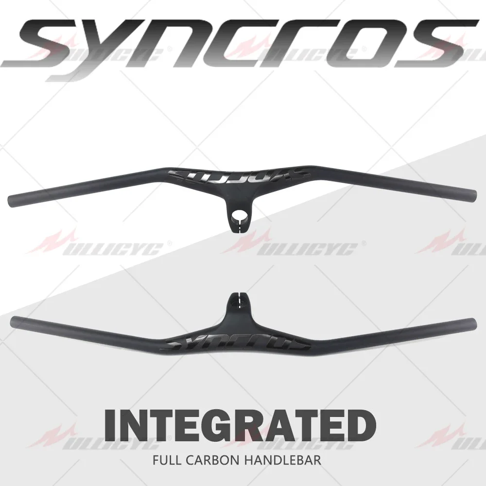 SYNCROS Mtb Handlebars 28.6mm-17Degree Carbon Integrated Cockpit Handlebar For Mountain Bike 660~800mm Bicycle Parts