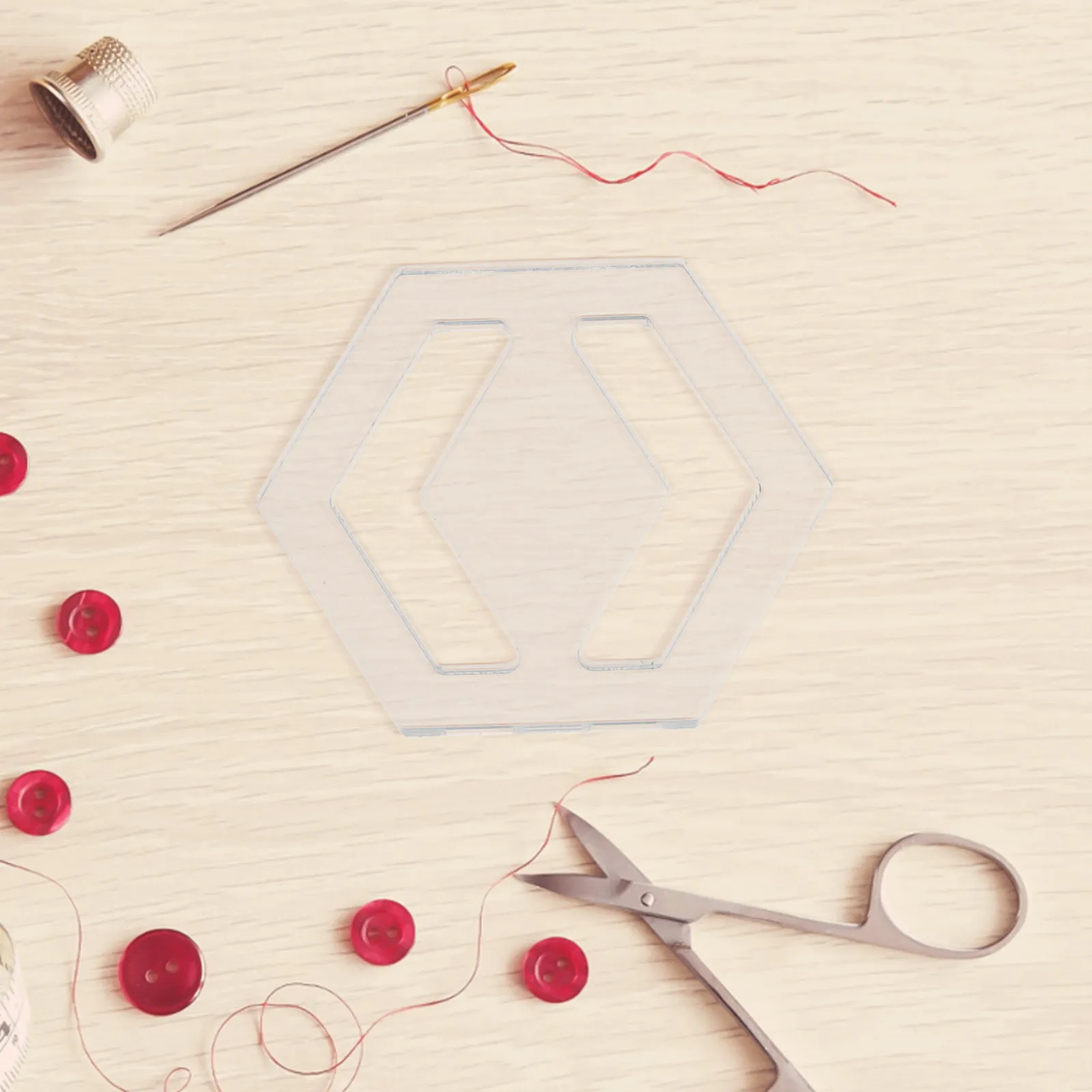 

5Pcs Quilting Templates Hexagon Transparent Acrylic Reusable Sewing Ruler for DIY Patchwork Projects Cutting Crafting Precision