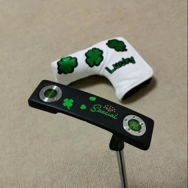 Golf Club Crown Black Four-Leaf Clover Strip Straight Line For Men's Putter