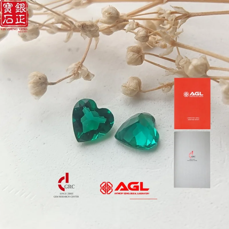 

Выращенный в лаборатории замбийский изумруд гидротермального метода, в форме сердца, с сертификатами AGL, высококачественный, для изготовления ювелирных изделий своими руками