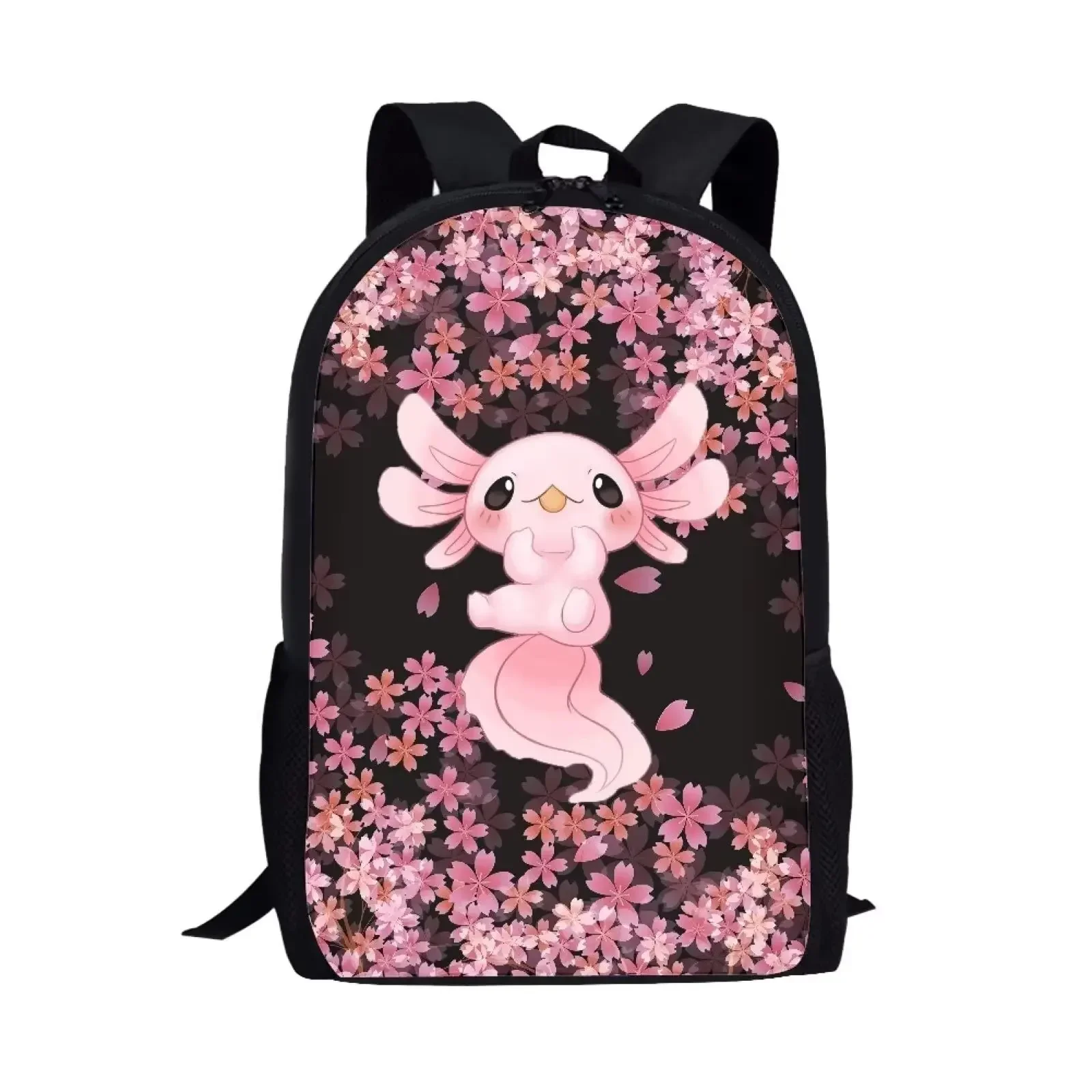 

Sakura Axolotl School Backpack for Girls Boys Bookbag Large Capacity School Bag for Teenager Middle School Student Elementary