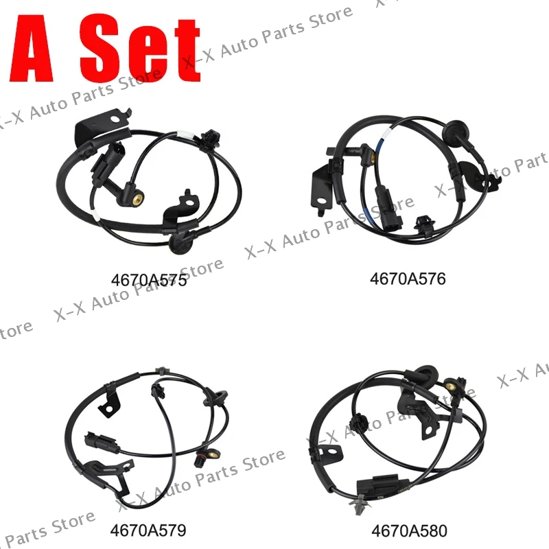 For Mitsubishi Outlander Lancer 2008-2017 4670A576 4670A575 4670-A580 4670-A579 4670A581 1Set/4Pcs ABS Wheel Speed Sensor