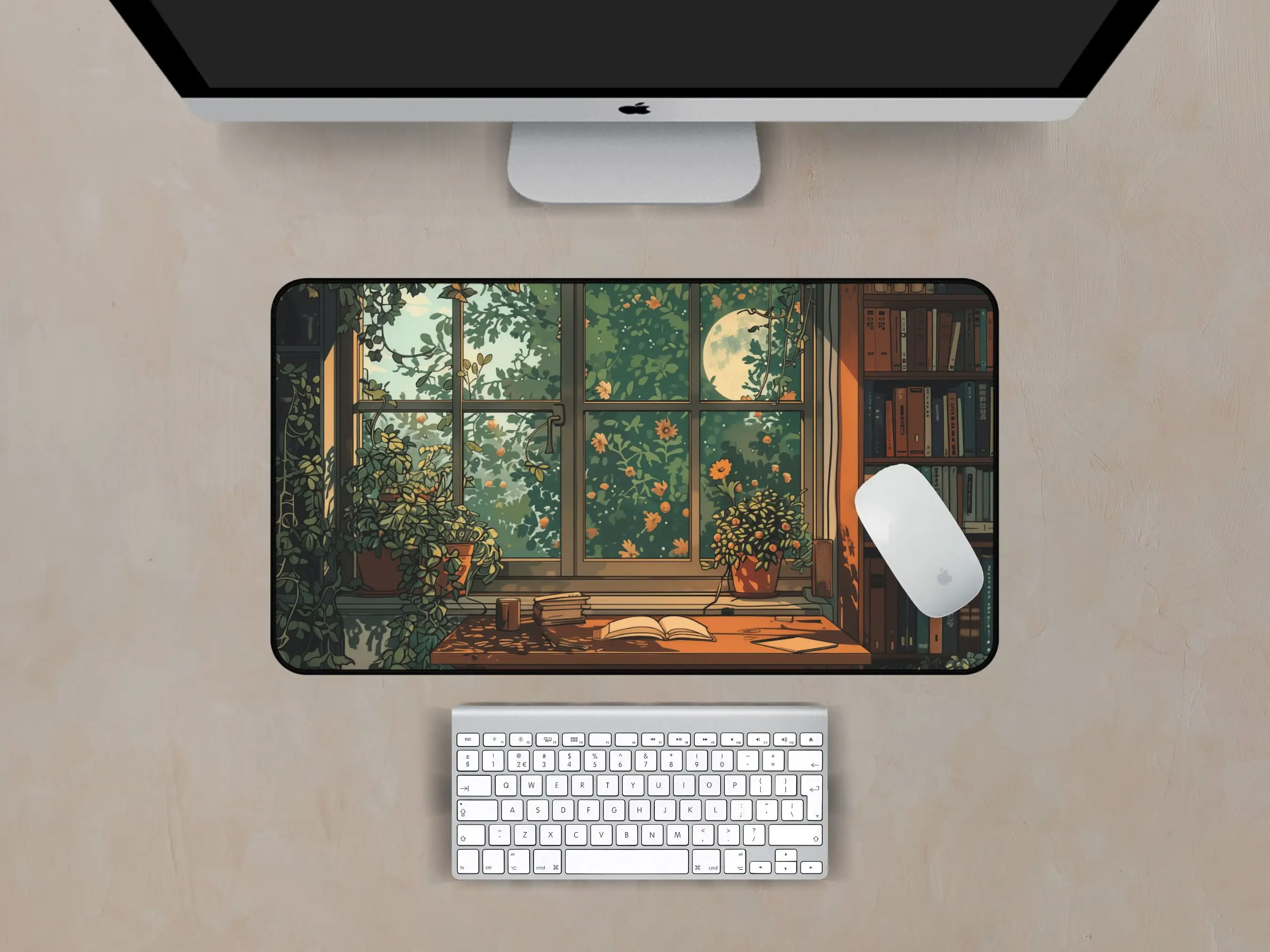 Library-themed Deskmat, Non-slip and Waterproof Mousepad, Desk Decoration Mat for Office and Gaming, A Perfect Gift for Friends.