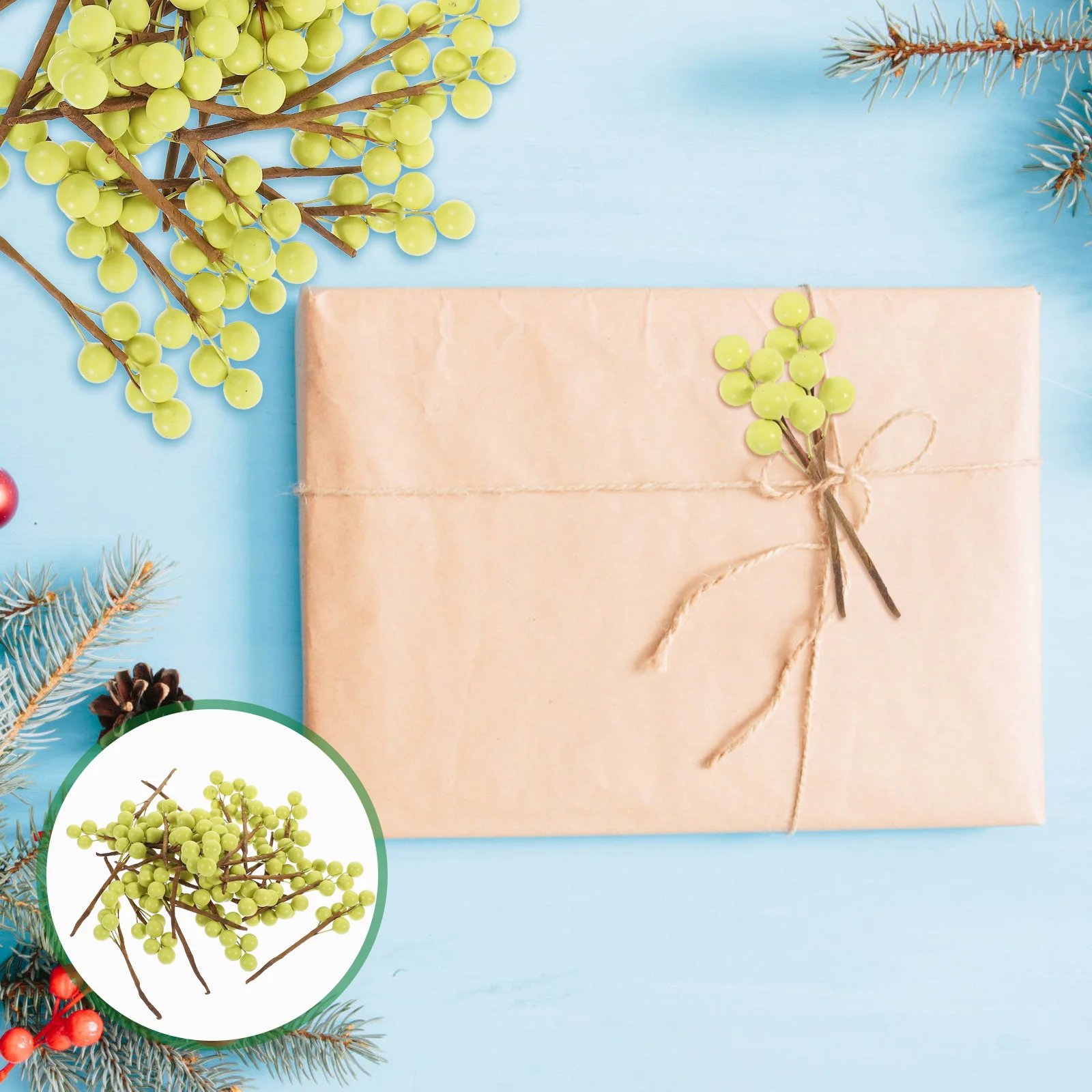 

30 Pcs Simulation Berries Decoration Artificial Berry Stems Christmas Decorations Fake Wrapping Wire Holiday