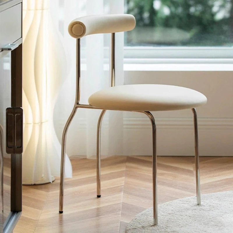 

Light luxury minimalist dining chair cream style home modern minimalist back chair Nordic minimalist bedroom desk retro chairs