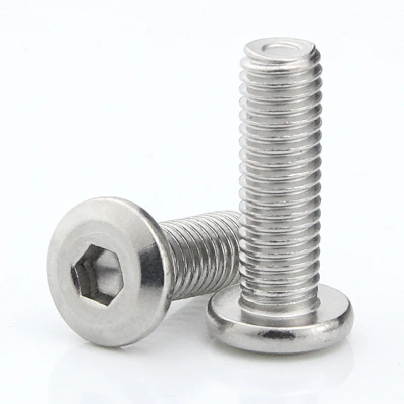 10PCS 304 Stainless Steel Chamfer Large Flat Head Hexagon Screw M6M8M10 Beveled Flat Round Head Bolt Splint Screw