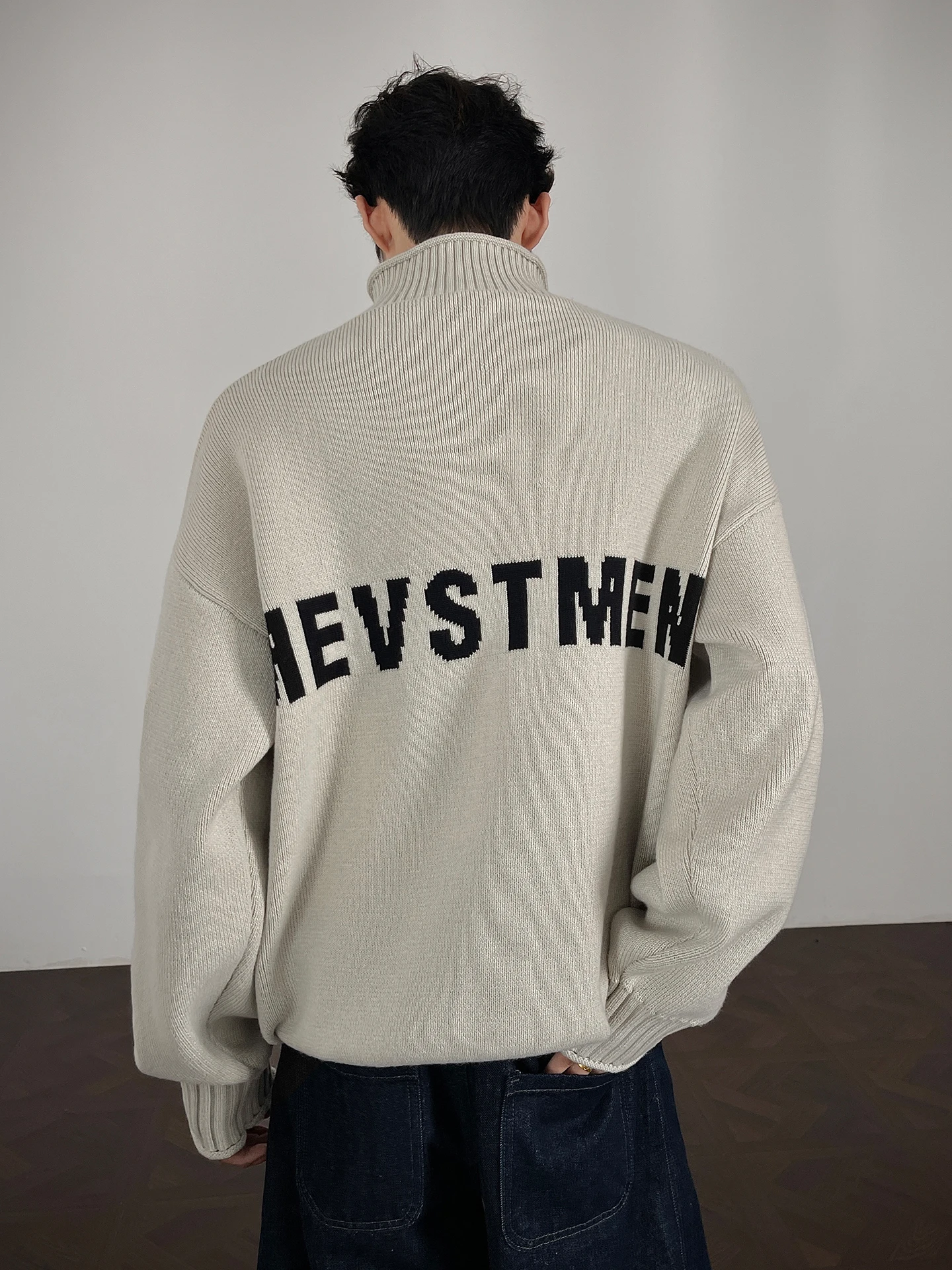 

Мужской кардиган American Sle Heavyweight с воротником-стойкой, осенне-зимний, новый, теплый, вязаный, свободного кроя, универсальный