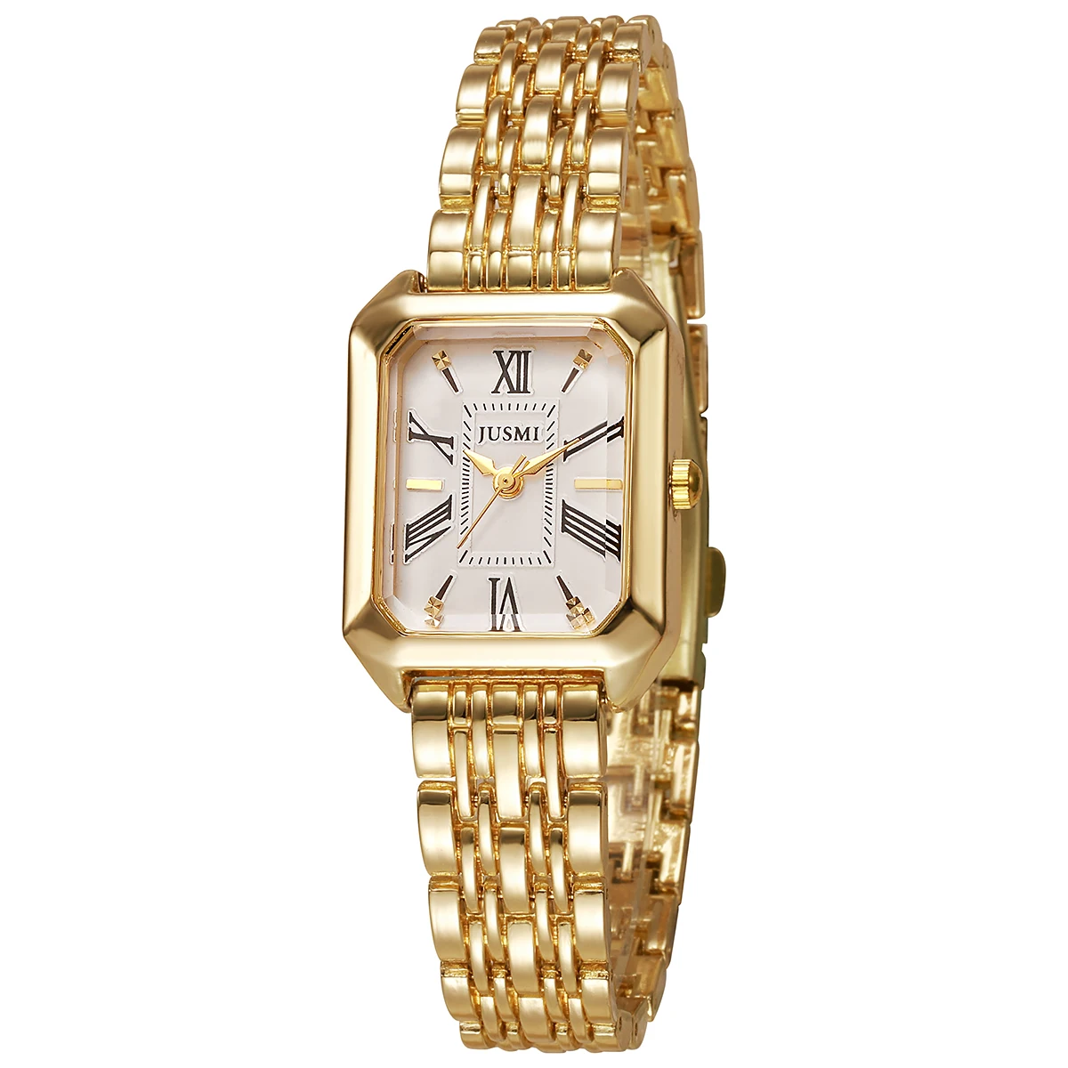 ساعة كوارتز نسائية عصرية بسوار معدني مربع لهدايا عيد الميلاد والهالوين