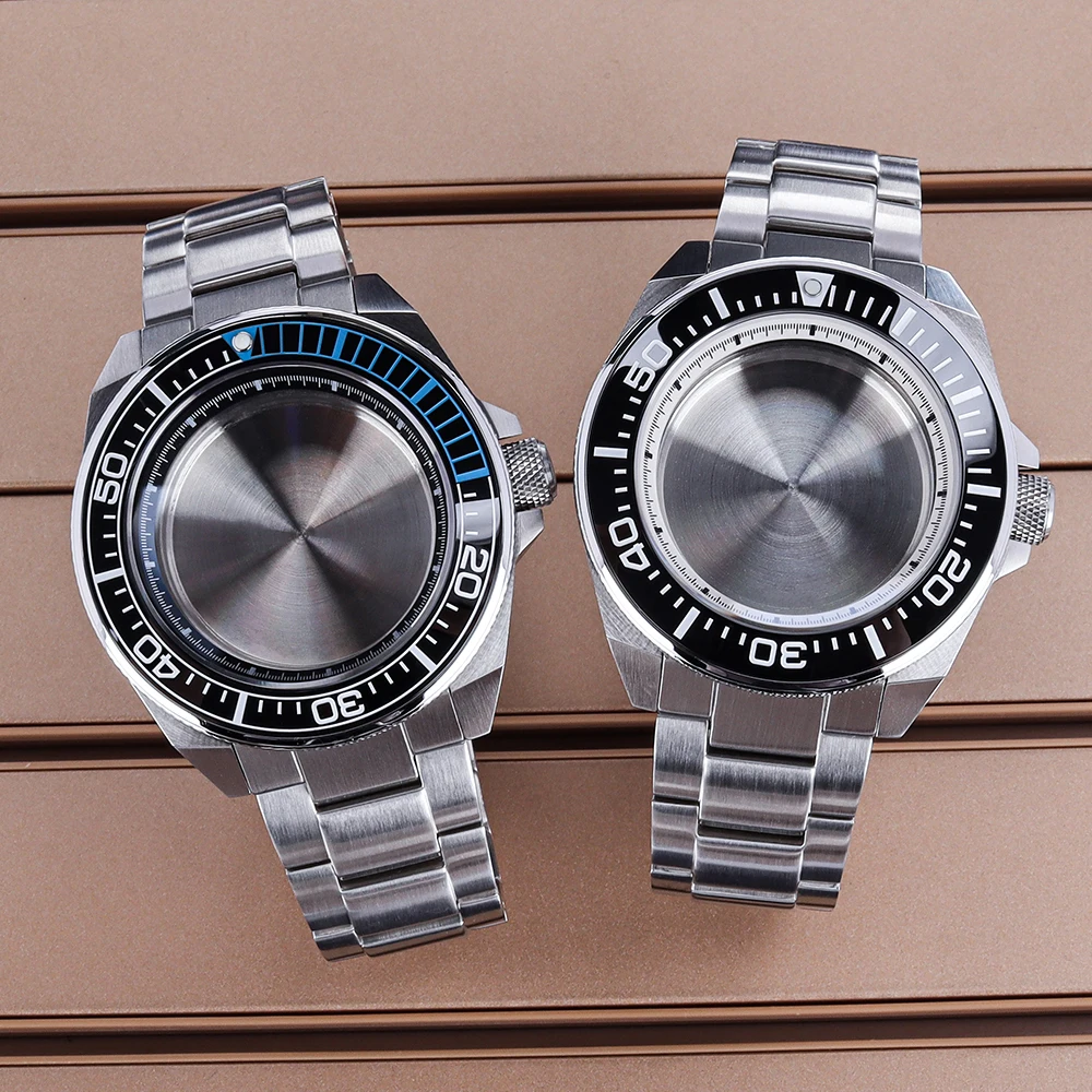 

43.8mm NH35 Watch Accessories For NH35 NH36 NH34NH38 NH70 Movement Diving Watch Case Steel Strap Sapphire Glass Modified Samurai