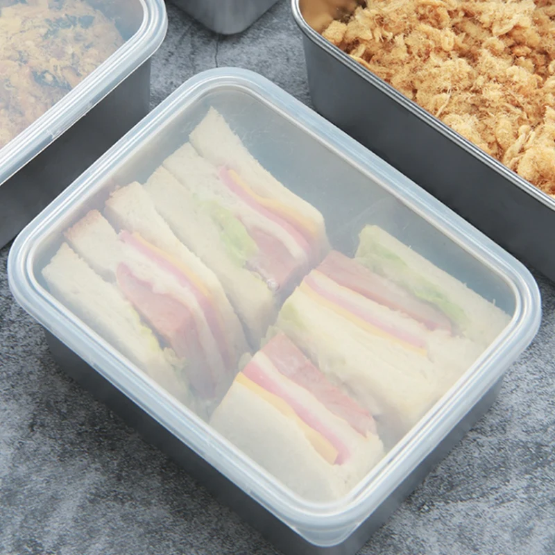 

Stainless Steel Fresh-Keeping Box Storage Box With Lid Food Storage Box Cooking Ingredient Packaging Box