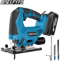 2700SPM Electric Jig Saw Cordless Jigsaw 5 Gears Multi-Function Adjustable Woodworking Power Tools for 18V Lithium-Ion Battery