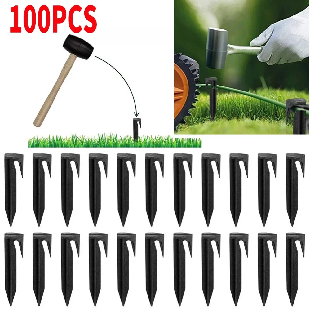 

100pcs Ground Spikes Fixing Pins for Installation Boundary Wire Boundary Nail Lawn Stake Kit Robotic Lawn Mower Accessories