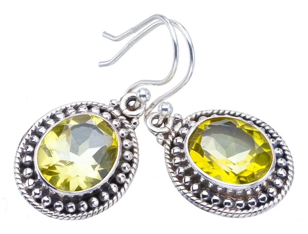 

StarGems Citrine Handmade 925 Sterling Silver Earrings 1.25" F6202