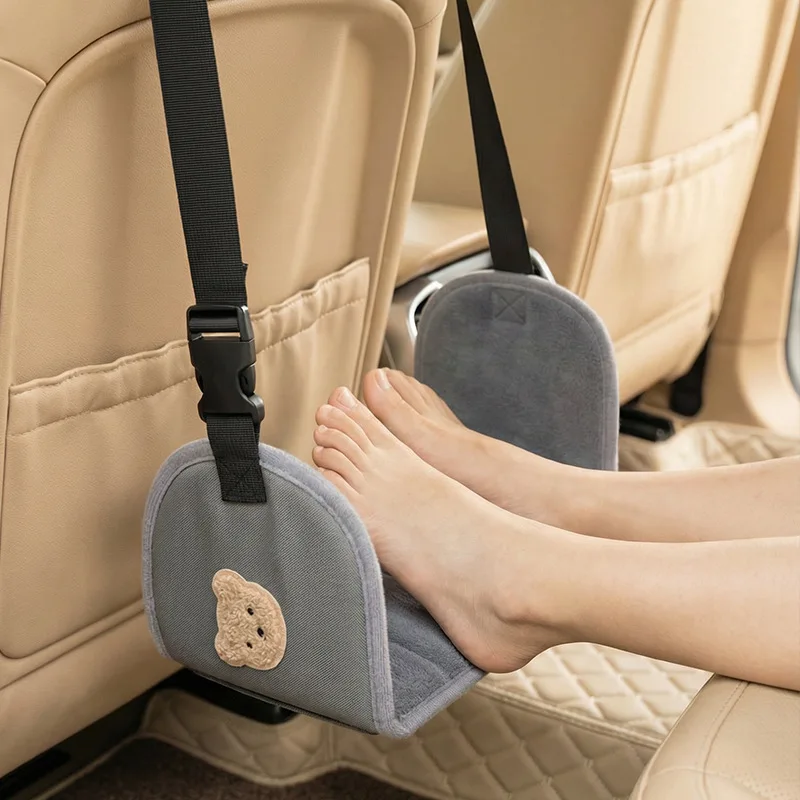 Portable Travel Essentials Car Seat Foot Hammock Adjustable Thicken Children Long-distance Flights Foot Rest Supportive Pad