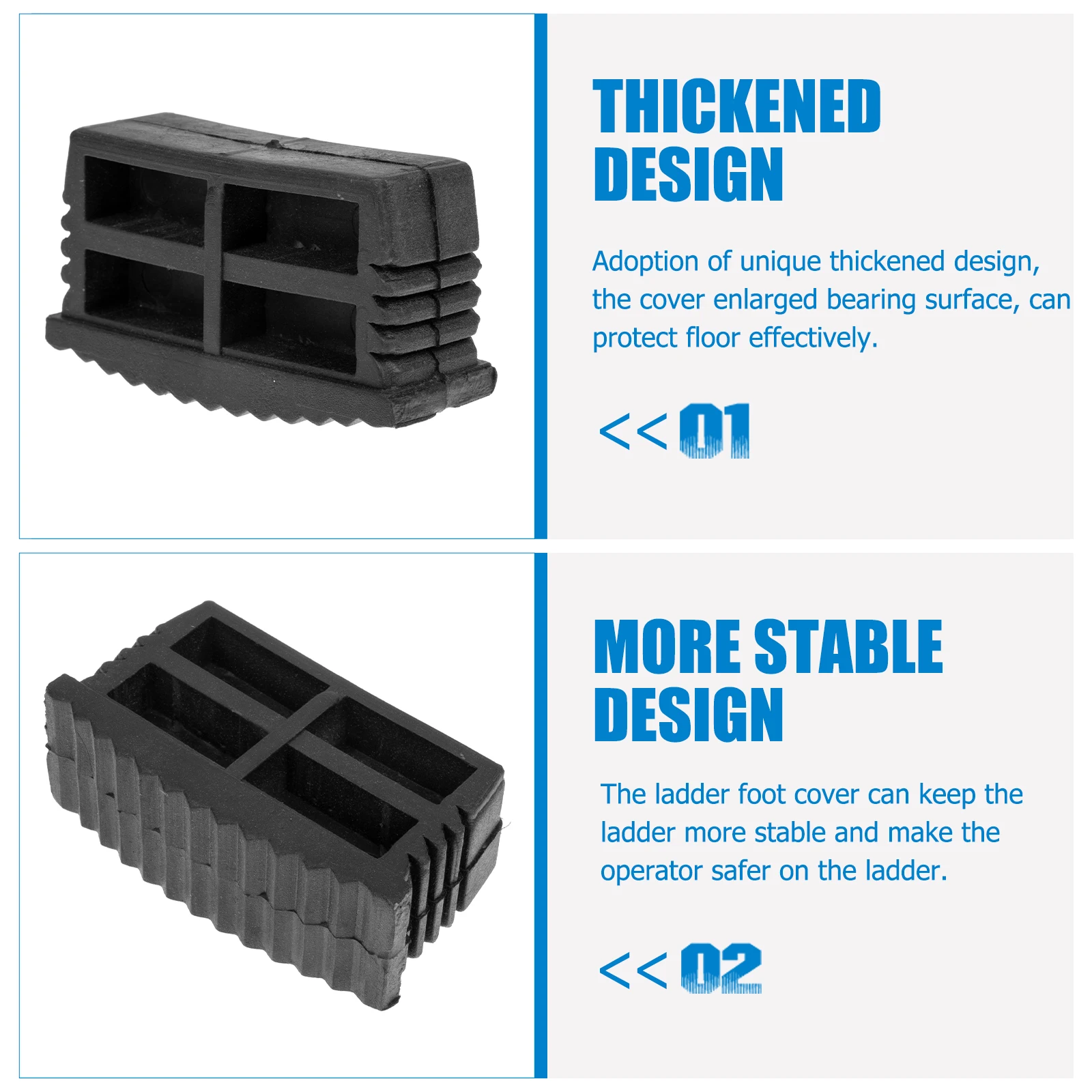 

4pcs Foot Cover Rubber Anti-Slip Floor Pad Feet Protective Cover Durable Scratch Resistant Home Ladder Accessories Ladder Leg