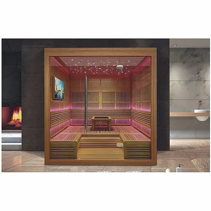 Luxury Dry Steam Sex Traditional Wooden Sauna Room 3-4 Person