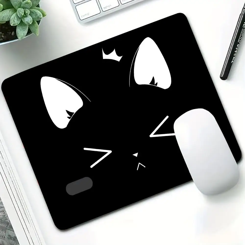 

Black Cat Illustration Mouse Pad Large Rubber Anti-slip PC Desk Accessories Mousepad for Office and Gamer Keyboard Mat Decor Rug