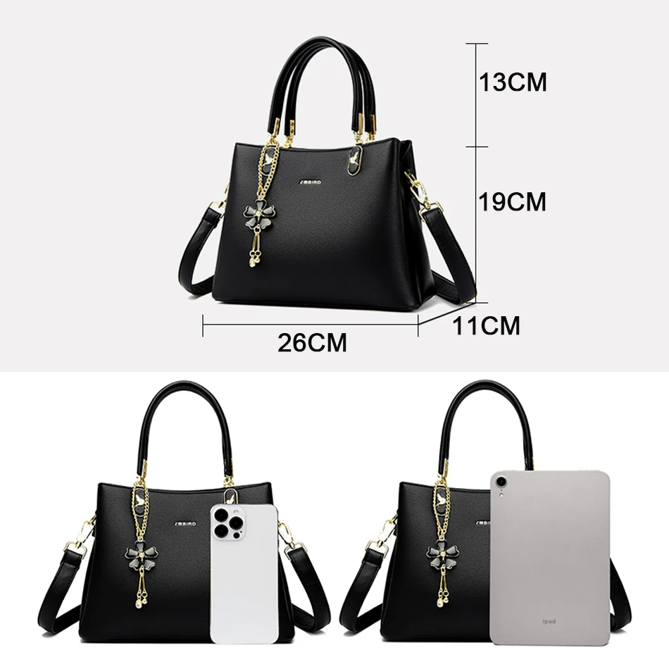 3 Layers High Quality Soft Leather Women Handbags Luxury Designer Brand Ladies Shoulder Crossbody Bags Large Capacity Tote Bags