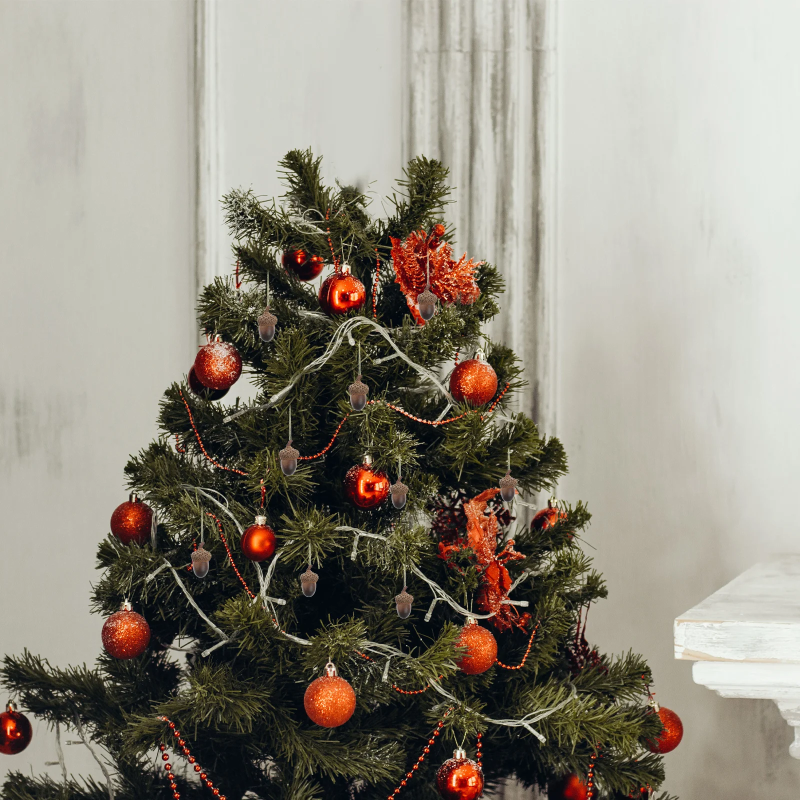 

60Pcs Artificial Lifelike Acorns High Simulated Decoration Set for Holiday Party Wedding Kitchen Table Festival Autumn Home