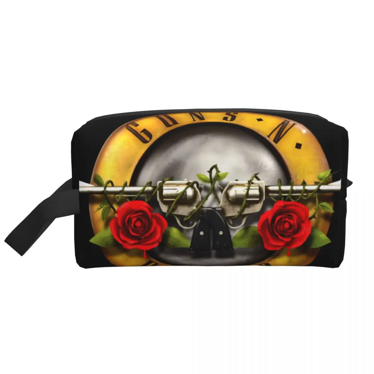 Guns N Rose Logo Heavy Metal Cosmetic Bag Women Kawaii Large Capacity Makeup Case Beauty Storage Toiletry Bags